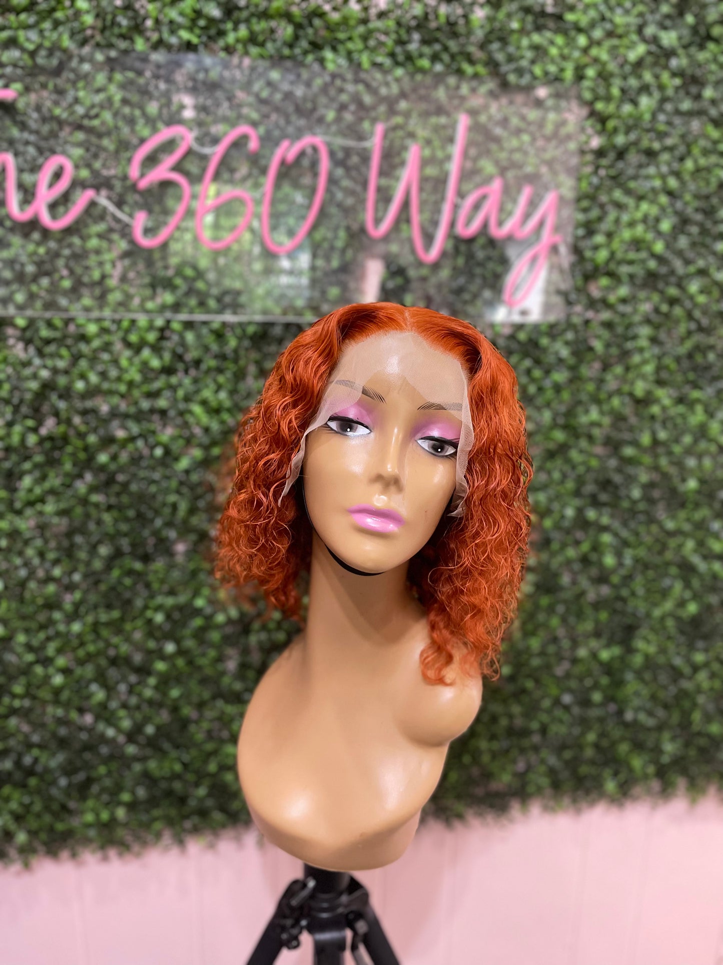 Ginger frontal curly bob